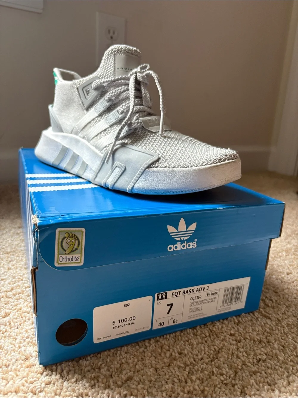 adidas Kids Light Grey Casual Knit Sneaker